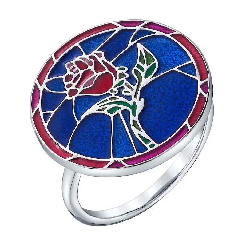 geometric rings for women-Disney X RockLove BEAUTY AND THE BEAST Stained Glass Ring