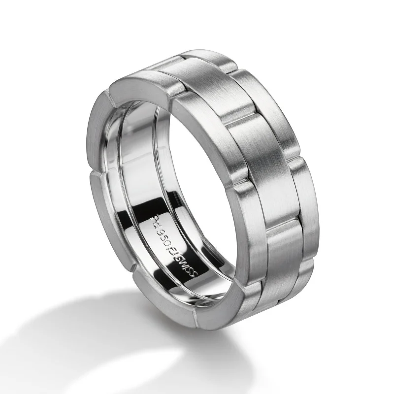 forever engagement rings for women-Palladium Link Wedding Band