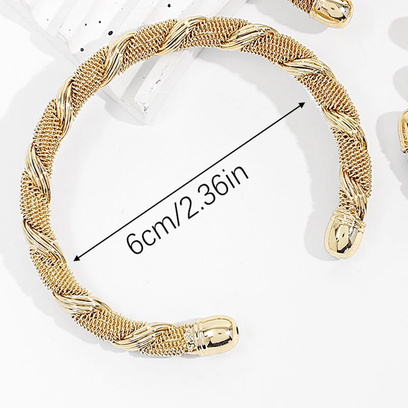 diamond bangles for women-Elegant Simple Style Spiral Stripe Metal Twist Plating Gold Plated Silver Plated Women's Bangle