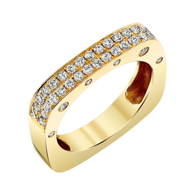 stackable diamond rings for women-Square Diamond Band