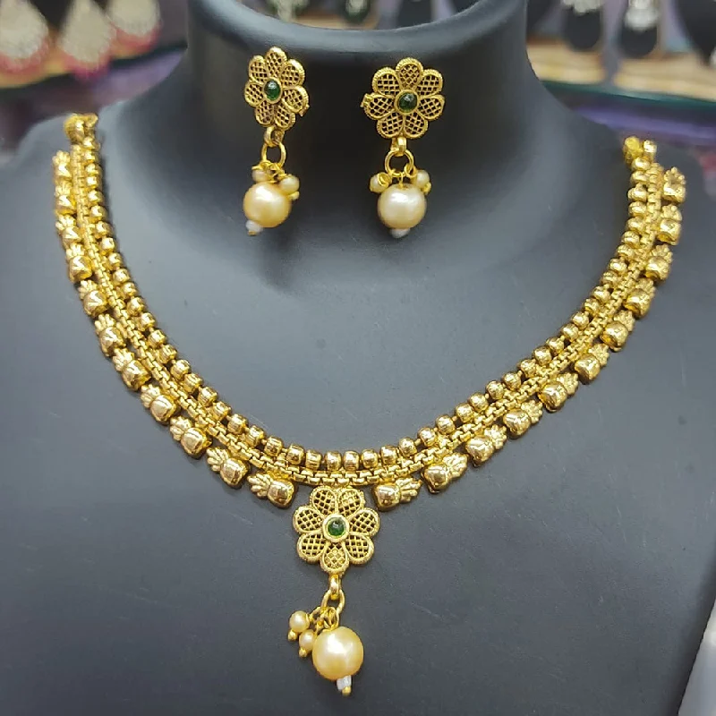 luxury gold necklaces for women-Vaishnavi Fashion Impex Gold Plated Necklace Set