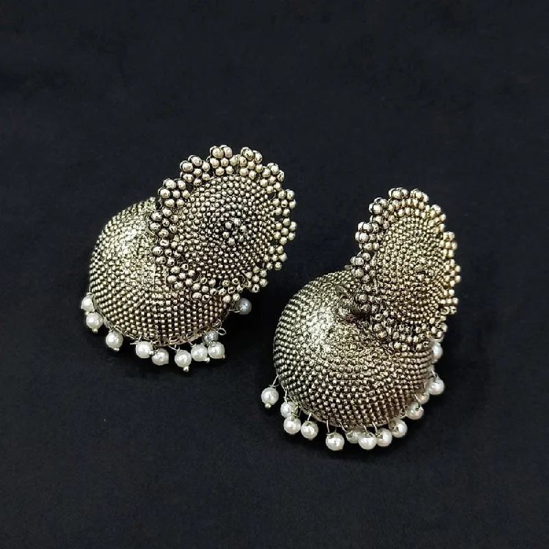 pearl drop earrings for women-Manisha Jewellery Oxidised Plated Jhumki Earrings