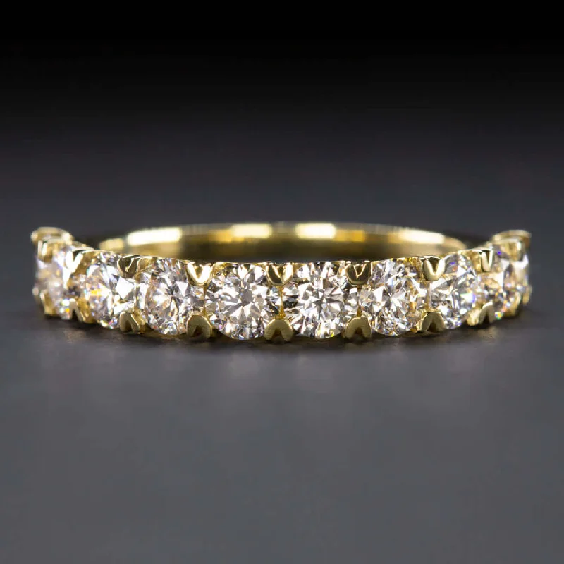 traditional engagement rings for women-1.50ct G-H VS IDEAL CUT DIAMOND HALF ETERNITY RING WEDDING BAND 18k YELLOW GOLD