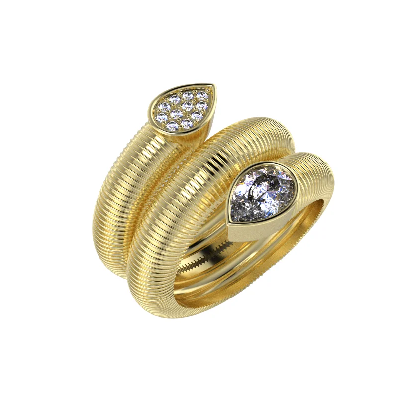 chic rings for women-Coil Wrap Bezel Ring