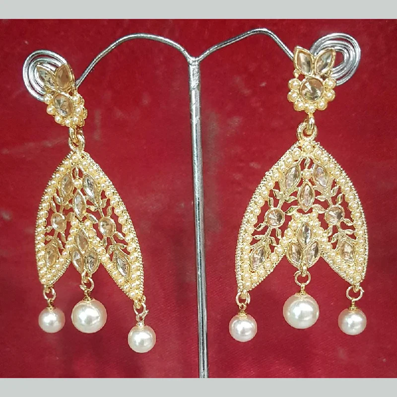 silver drop earrings for women-Shreeji Gold Plated Dangler Earrings Earrings