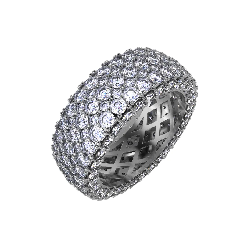 modern diamond rings for women-Pave Puff Band