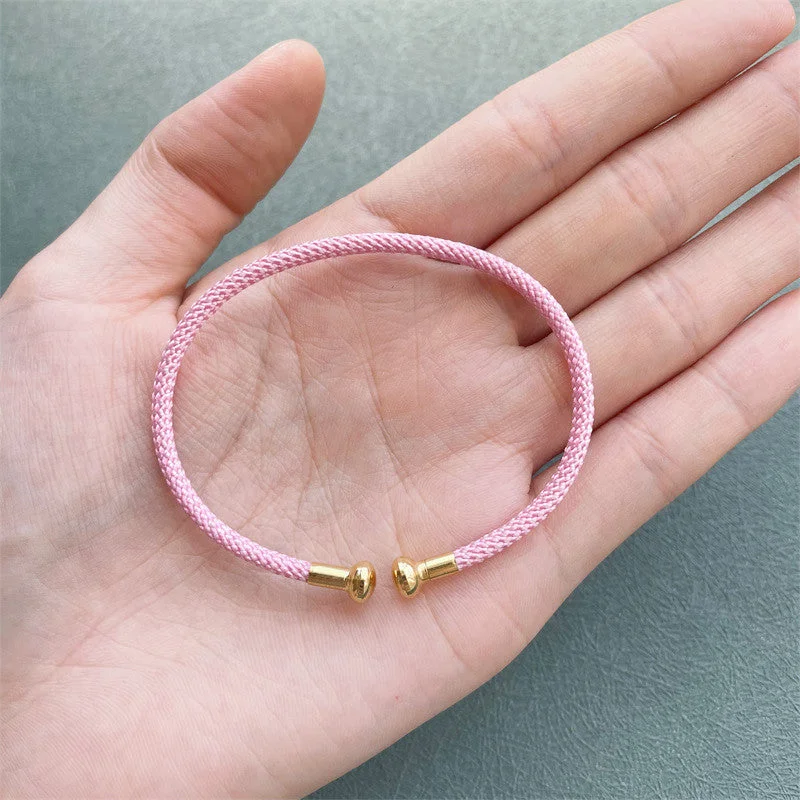 C- Shaped Open-Ended Bracelet [Pink]]