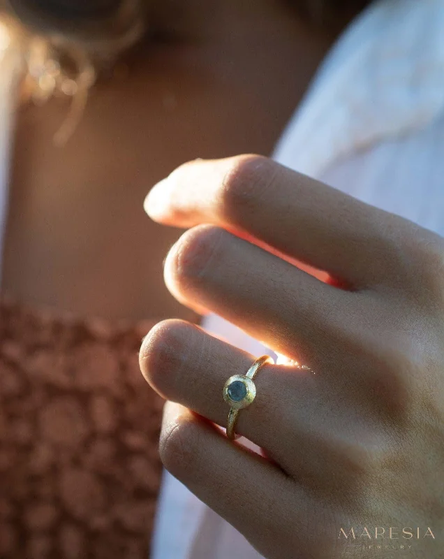 dainty rings for women-Labradorite Ring ~ 18k Gold Plated ~ MR335