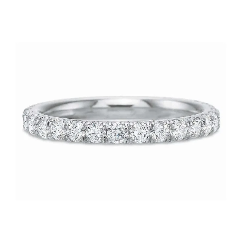 modern diamond engagement rings for women-Platinum Comfort Fit Diamond Wedding Band