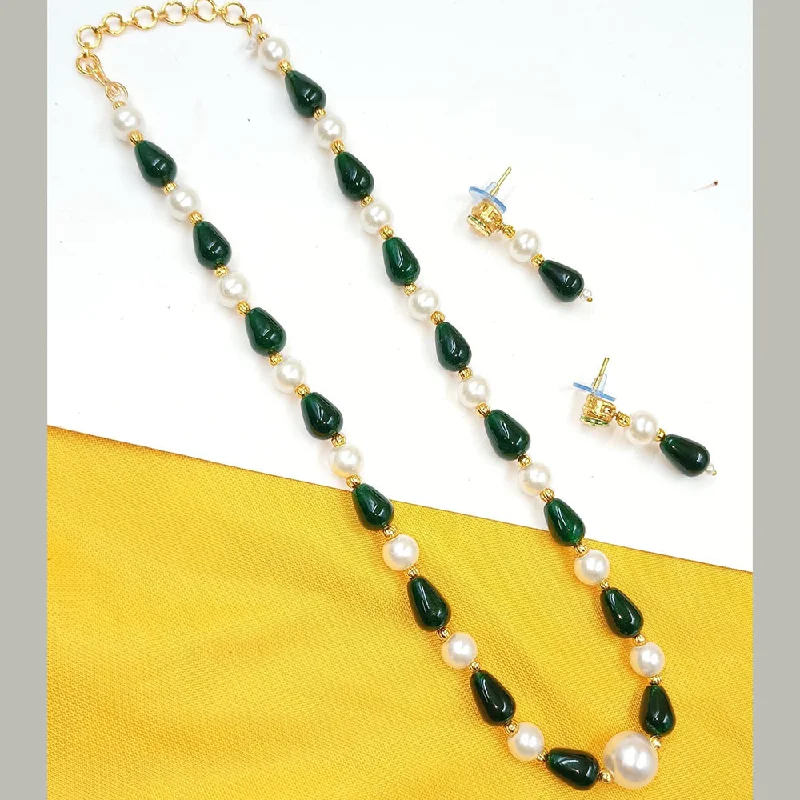 gold statement necklaces for women-Padmawati Bangles Pearl And Beads Necklace Set