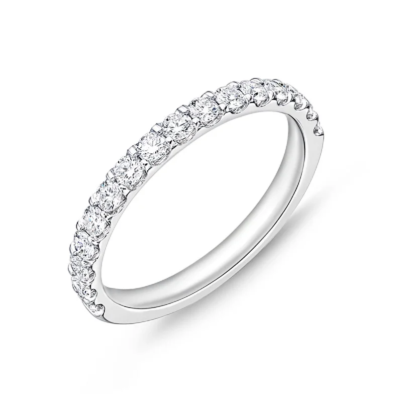 simple solitaire engagement rings for women-Odessa Half Round Diamond Wedding Band