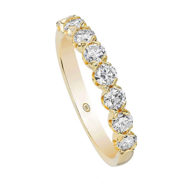 three-stone engagement rings for women-18K Yellow Gold Round Diamond Wedding Band