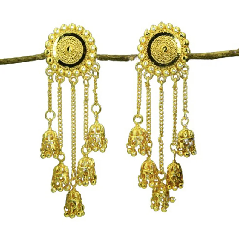 long earrings for women-Mahavir Gold Plated Dangler Earrings