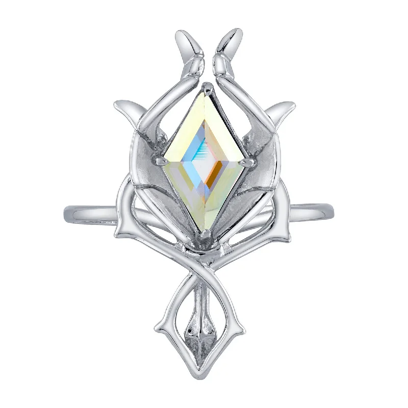 white gold rings for women-League of Legends X RockLove CRYSTAL ROSE Janna Staff Ring