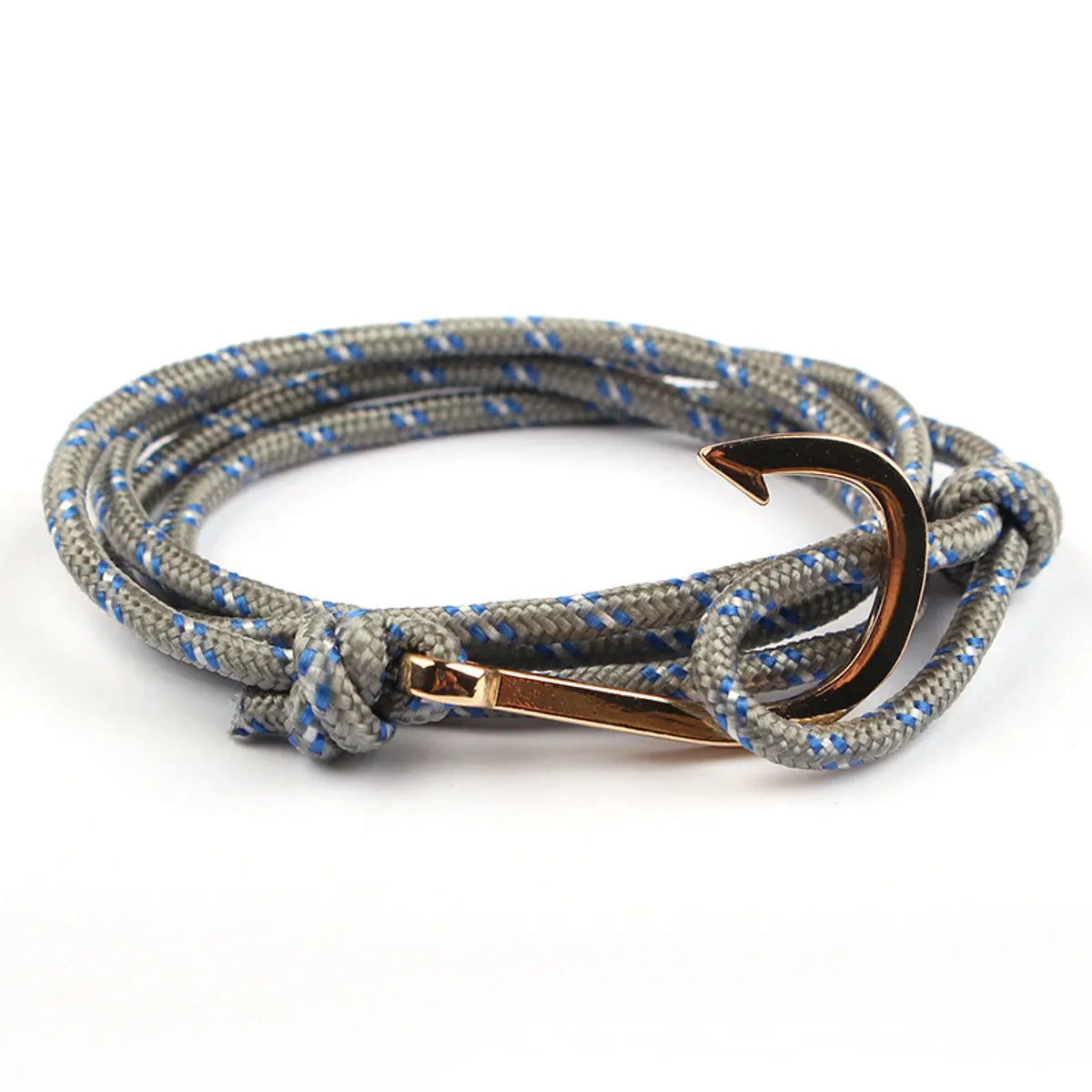 enamel bracelets for women-Casual Simple Style Fishhook Alloy Rope Layered Unisex Bracelets