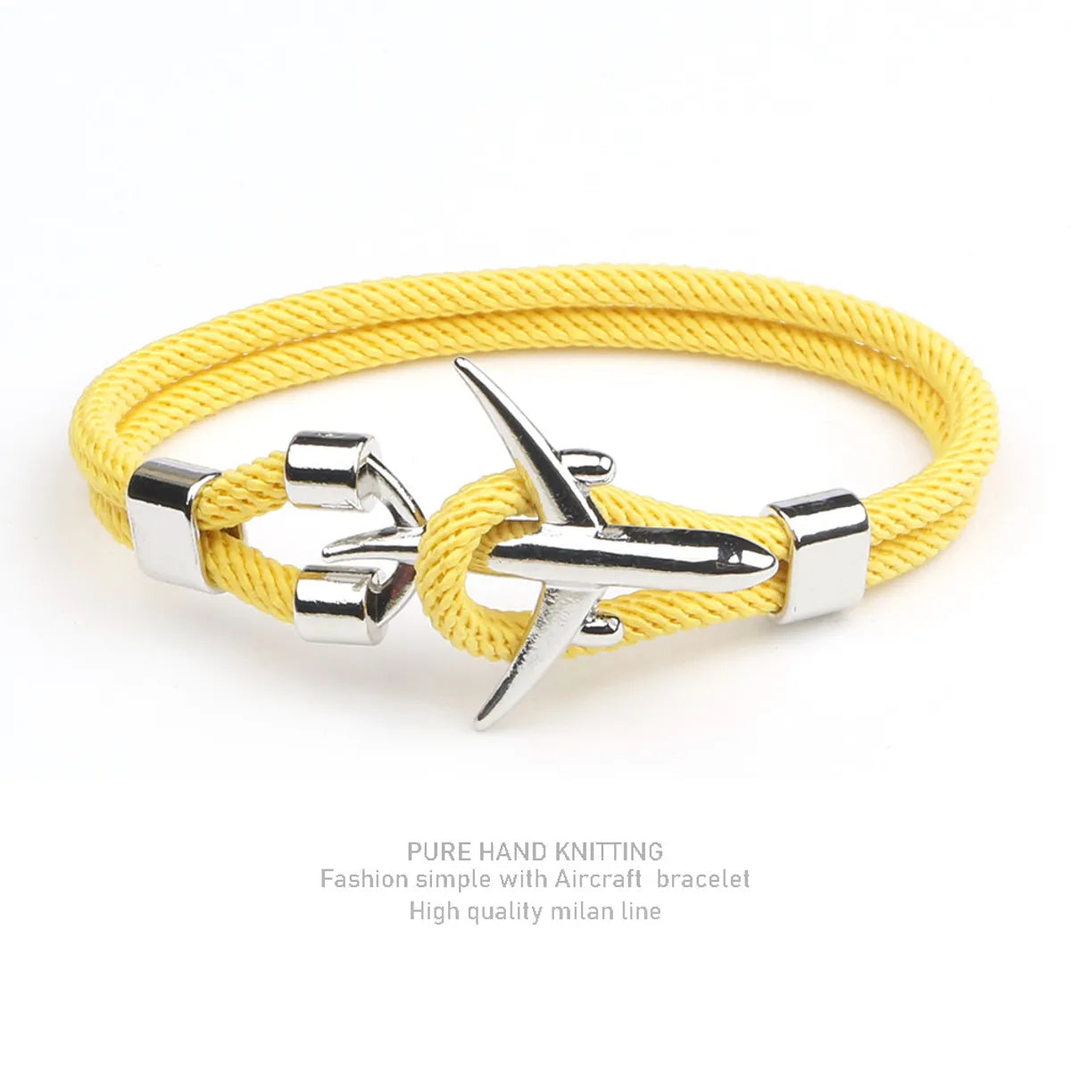 Silver Double Hole Yellow Rope