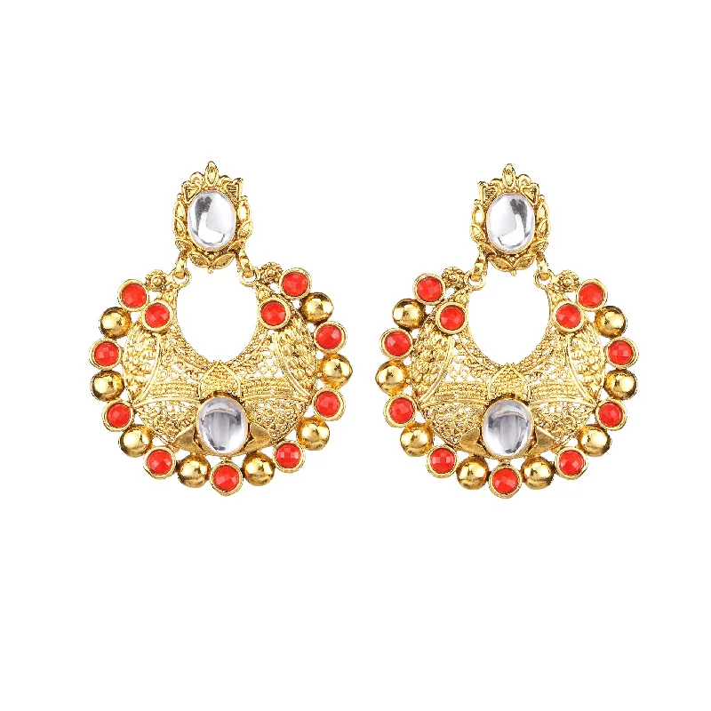 stud earrings with gemstones for women-Amina Creation Gold Plated Dangler Earrings