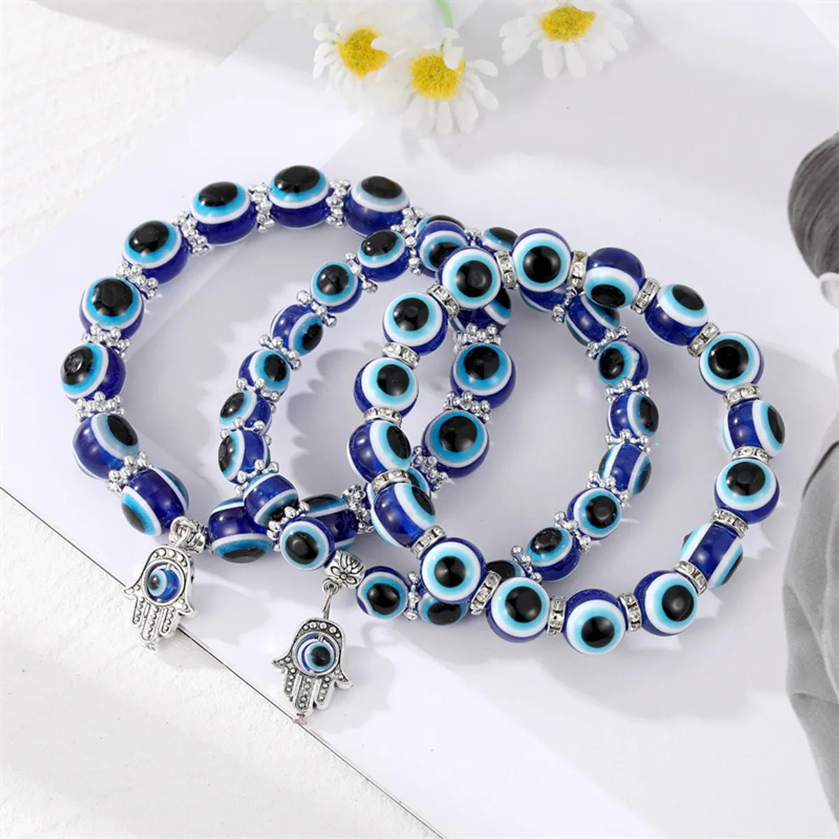 chic bangles for women-Ethnic Style Eye Resin Beaded Women's Bracelets 1 Piece