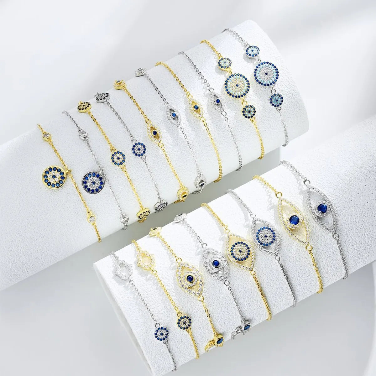 pearl bracelets for women-Simple Style Eye Sterling Silver Plating Inlay Zircon Bracelets