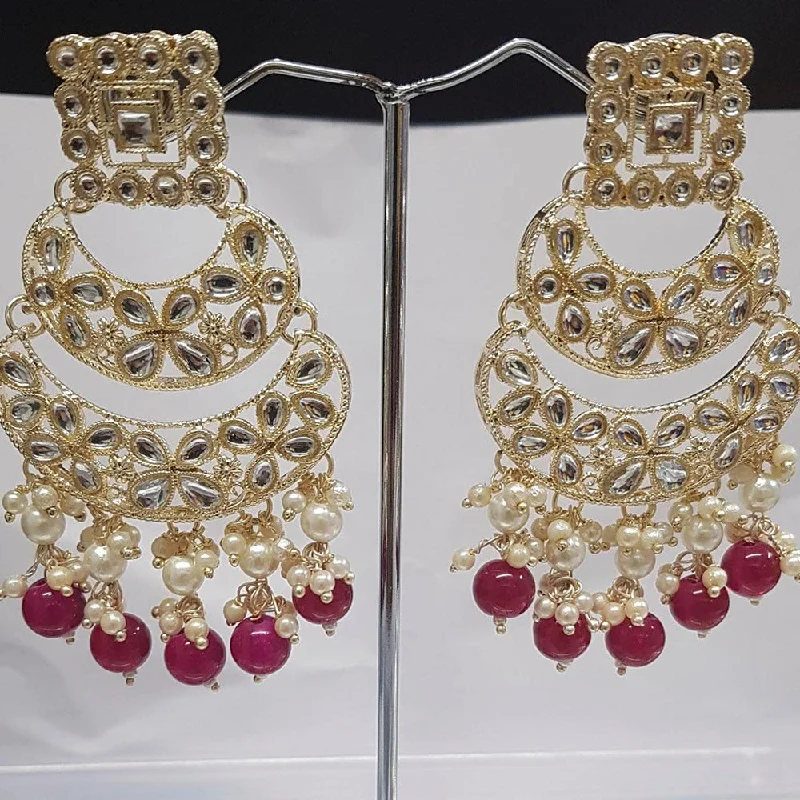 drop earrings for women-Shreeji Austrian Stone Gold Plated Dangler Earrings-ShreejiEar19