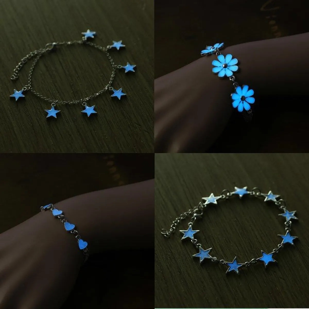 rose gold bracelets for women-Simple Style Star Heart Shape Alloy Wholesale Bracelets