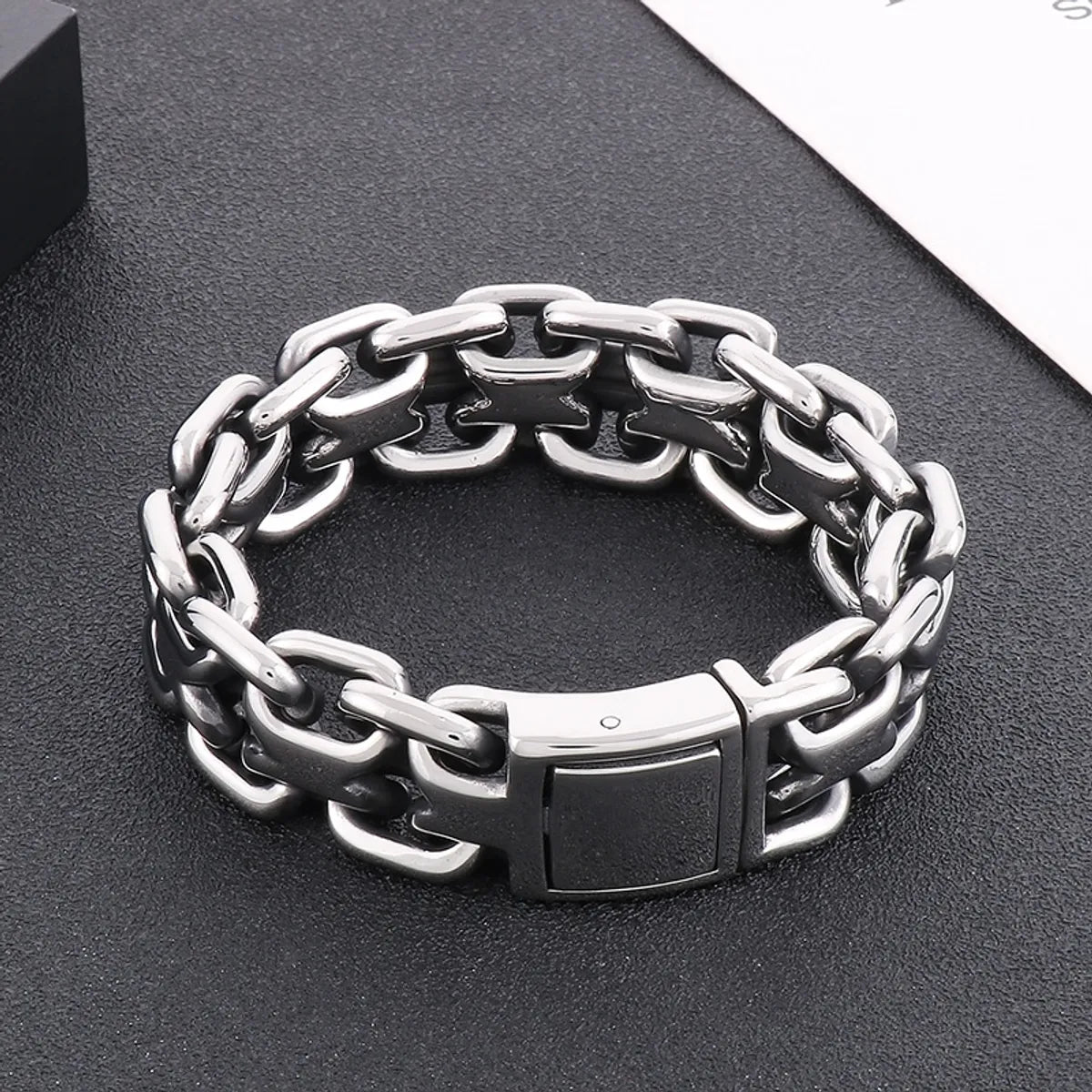 braided bracelets for women-Hip-Hop Solid Color Titanium Steel Men'S Bracelets