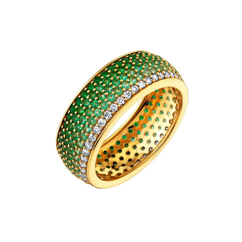 heart-shaped rings for women-Ombré Emerald Ring