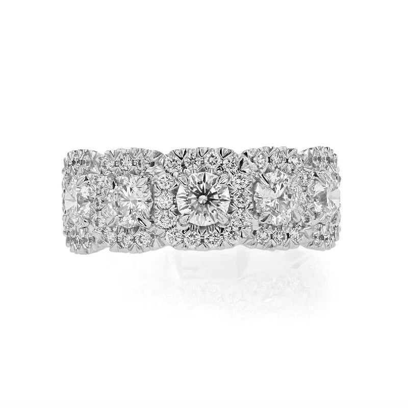 cushion cut engagement rings for women-LAmour Crisscut Diamond Wedding Band