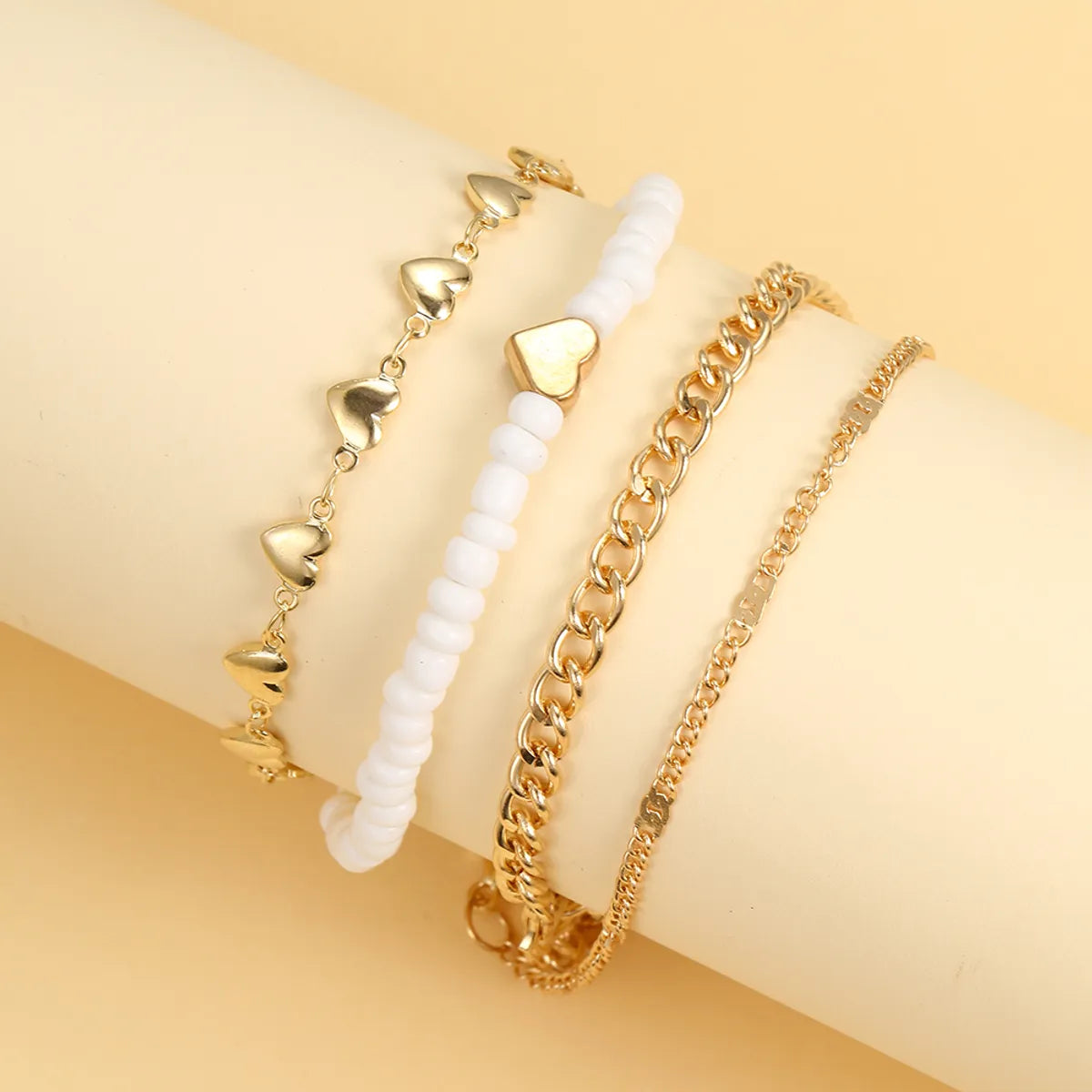 luxury charm bracelets for women-Vacation Round Heart Shape Solid Color Alloy Resin Women's Bracelets