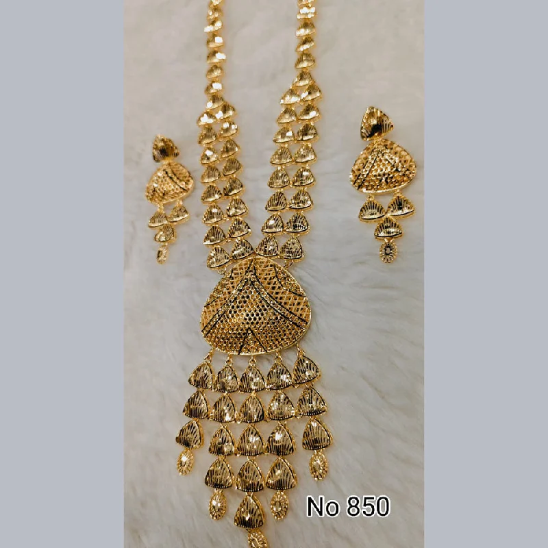 heart-shaped pendants for women-Sunrise Gold  Forming  Long Necklace Set