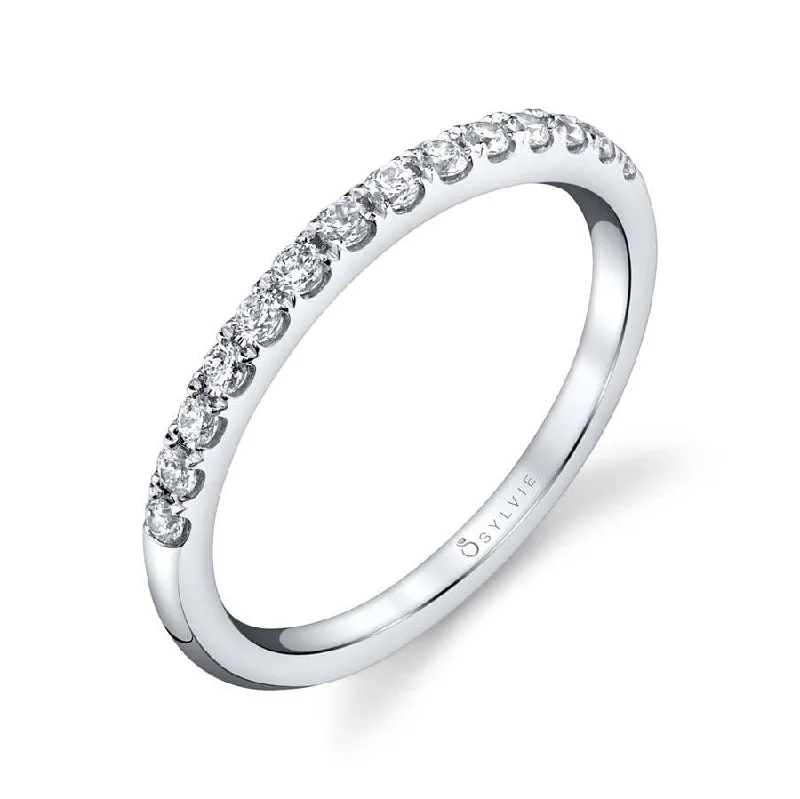 custom engagement rings for women-Sylvie Classic Diamond Wedding Band BS1499