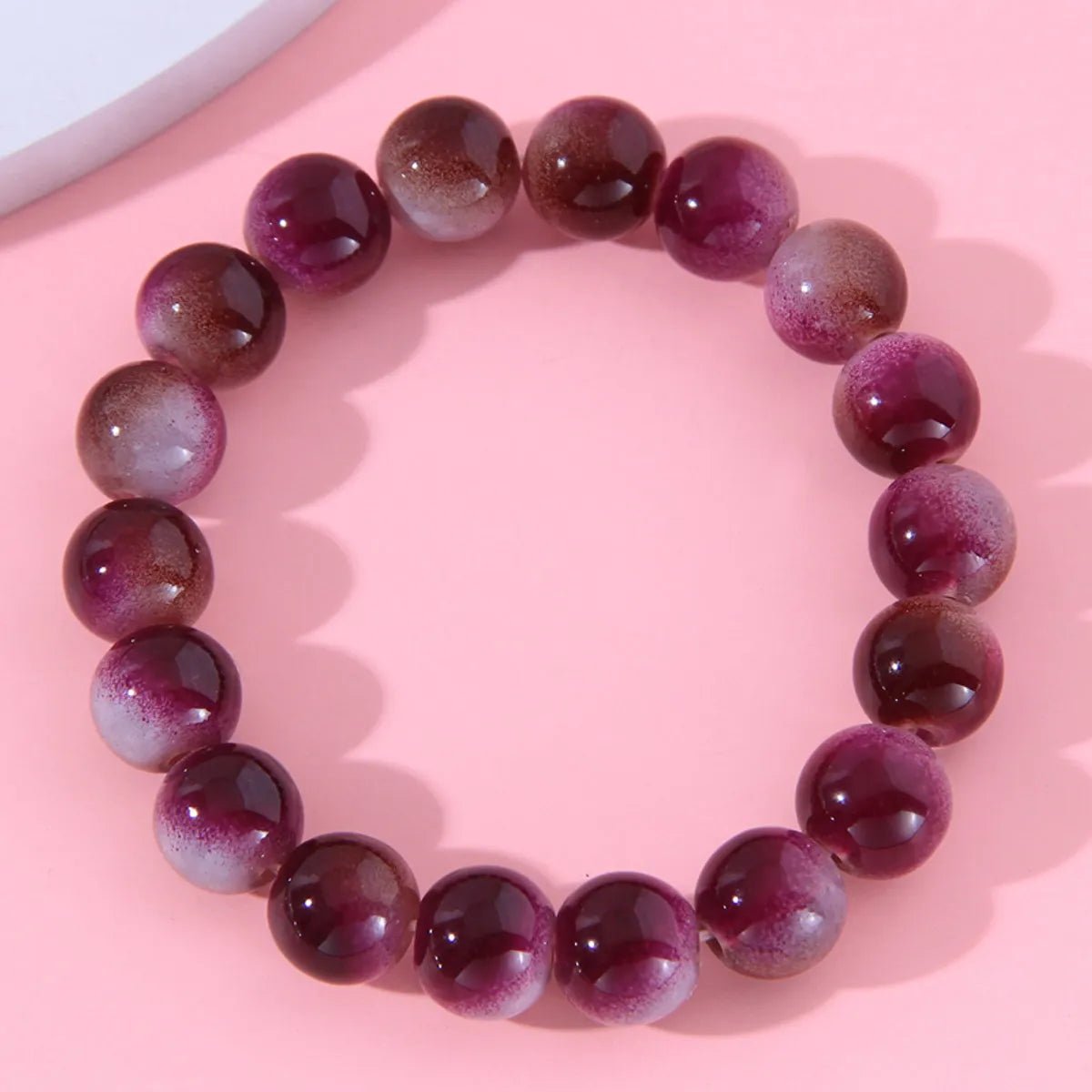 rubber bracelets for women-1 Piece Fashion Round Glass Beaded Women's Bracelets