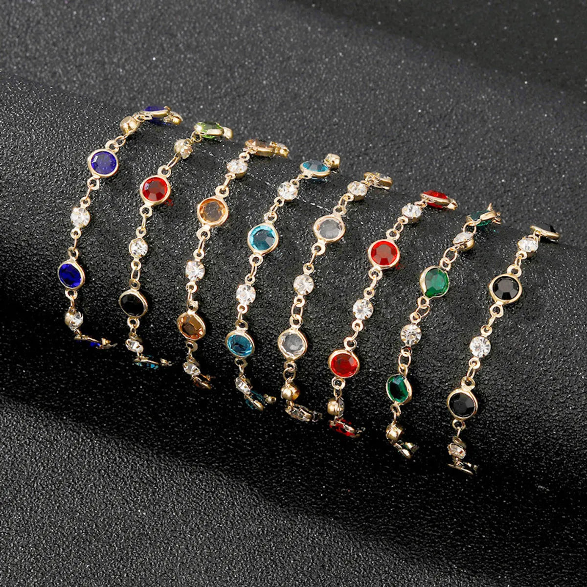 silver bracelets for women-Wholesale Jewelry Simple Style Round Alloy Zircon Inlay Bracelets