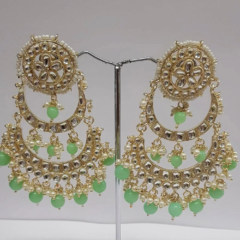 diamond hoop earrings for women-Shreeji Kundan Stone Gold Plated Dangler Earrings - ShreejiEar39