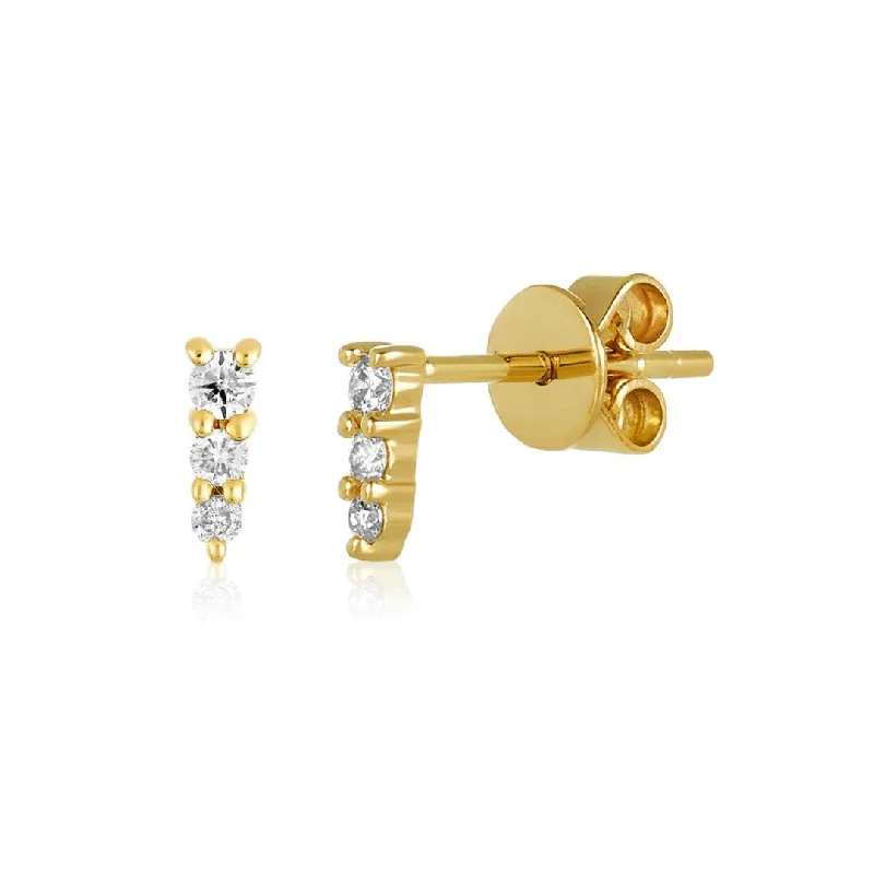 long earrings for women-Graduated Diamond Stud