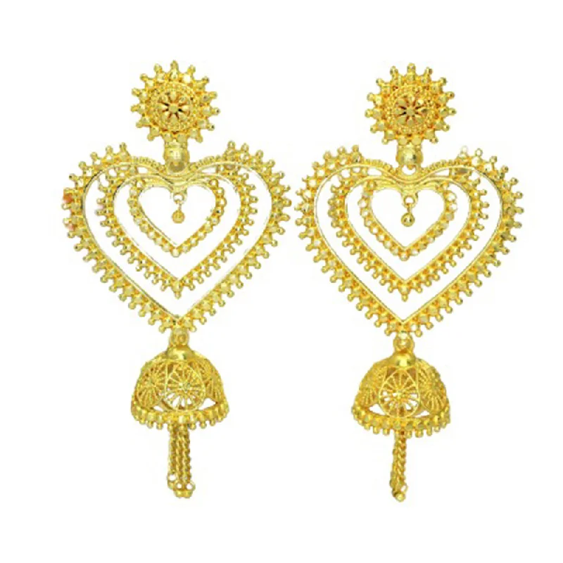 luxury earrings for women-Mahavir Gold Plated Dangler Earrings