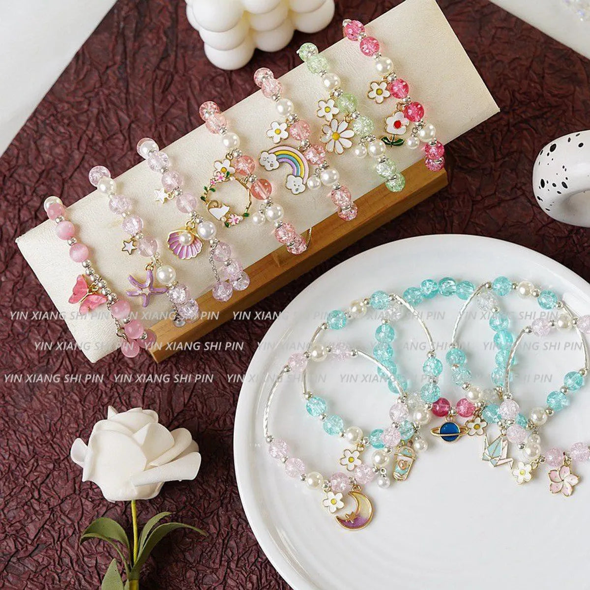 charm bracelets for women-1 Piece Cartoon Style Fruit Alloy Beaded Kid's Women's Bracelets