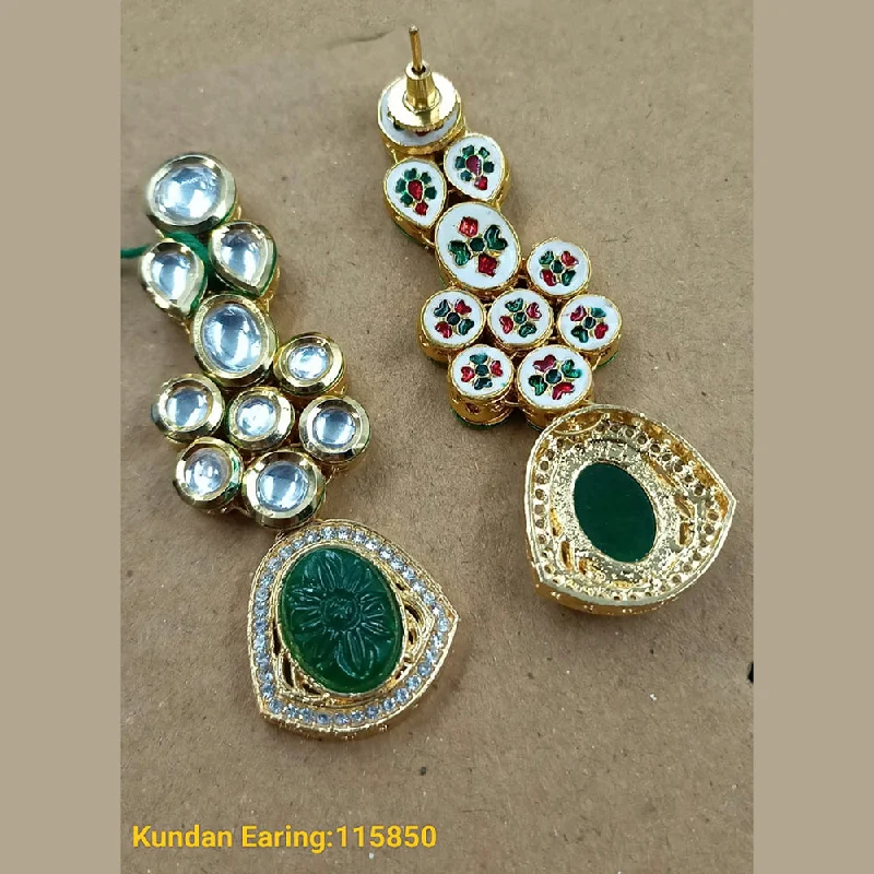 moonstone earrings for women-Padmawati Bangles Gold Plated Kundan Stone Dangler Earrings