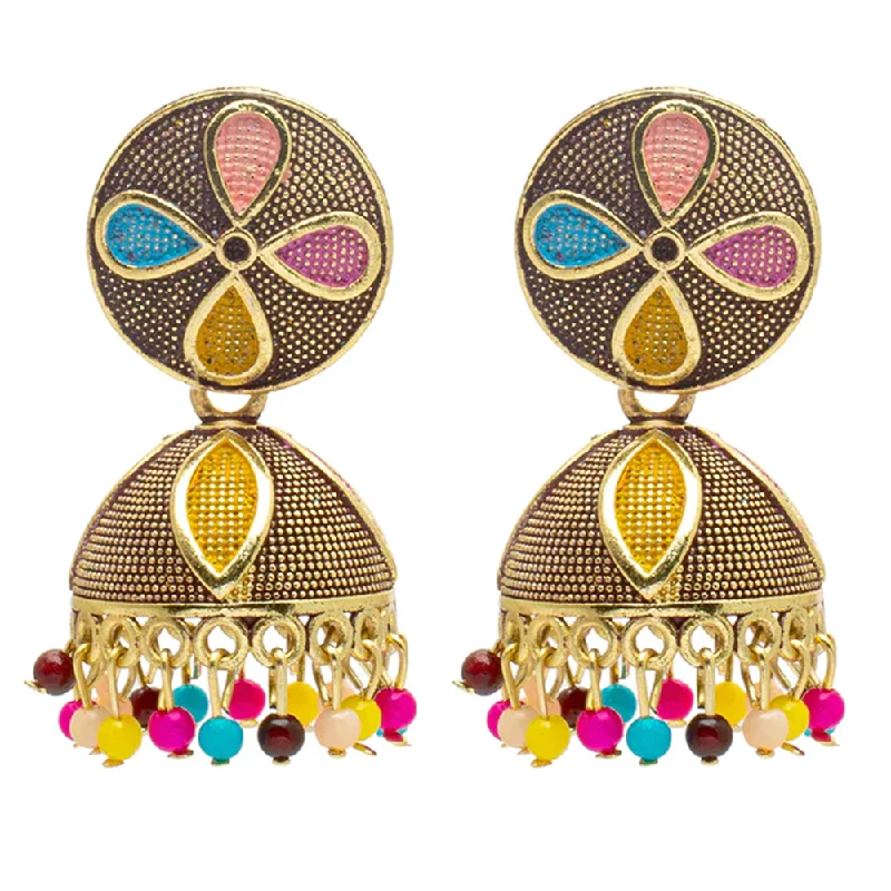 hoop earrings for women with diamonds-Mahavir Gold Plated Jhumki Earrings