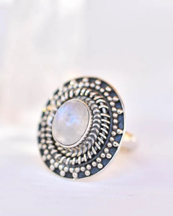 stackable rings for women-Moonstone Ring ~Sterling Silver 925 ~ MR220