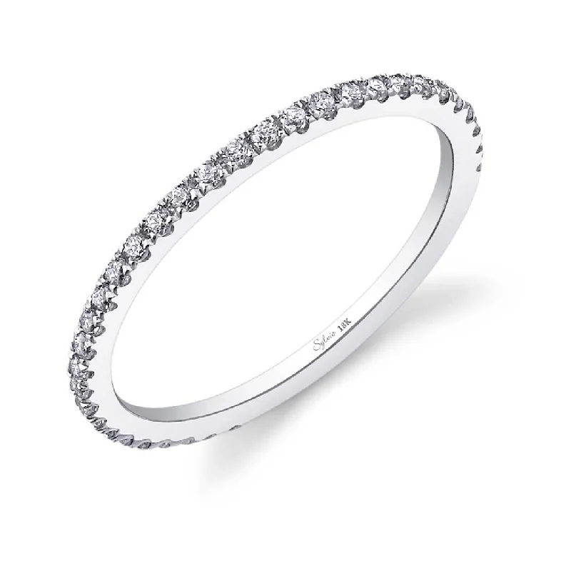 large diamond engagement rings for women-Sylvie Classic Wedding Band BSY595