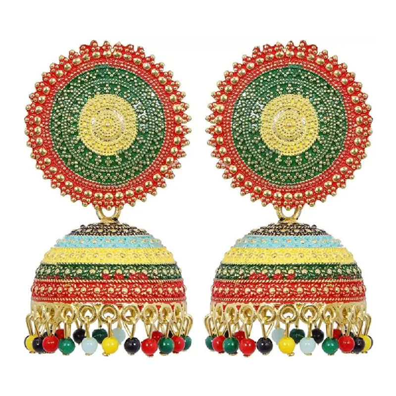 luxury earrings for women-Mahavir Gold Plated Jhumki Earrings