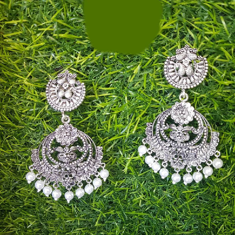 pearl earrings for women-Shreeji Oxidized Plated Dangler Earrings - 10101012SL