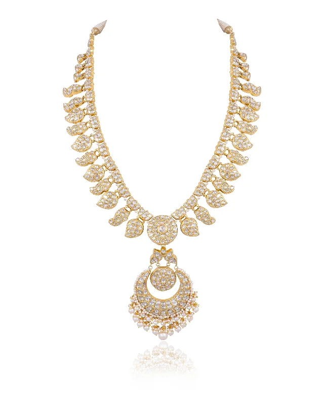 layered gold necklaces for women-Dania Polki Long Necklace