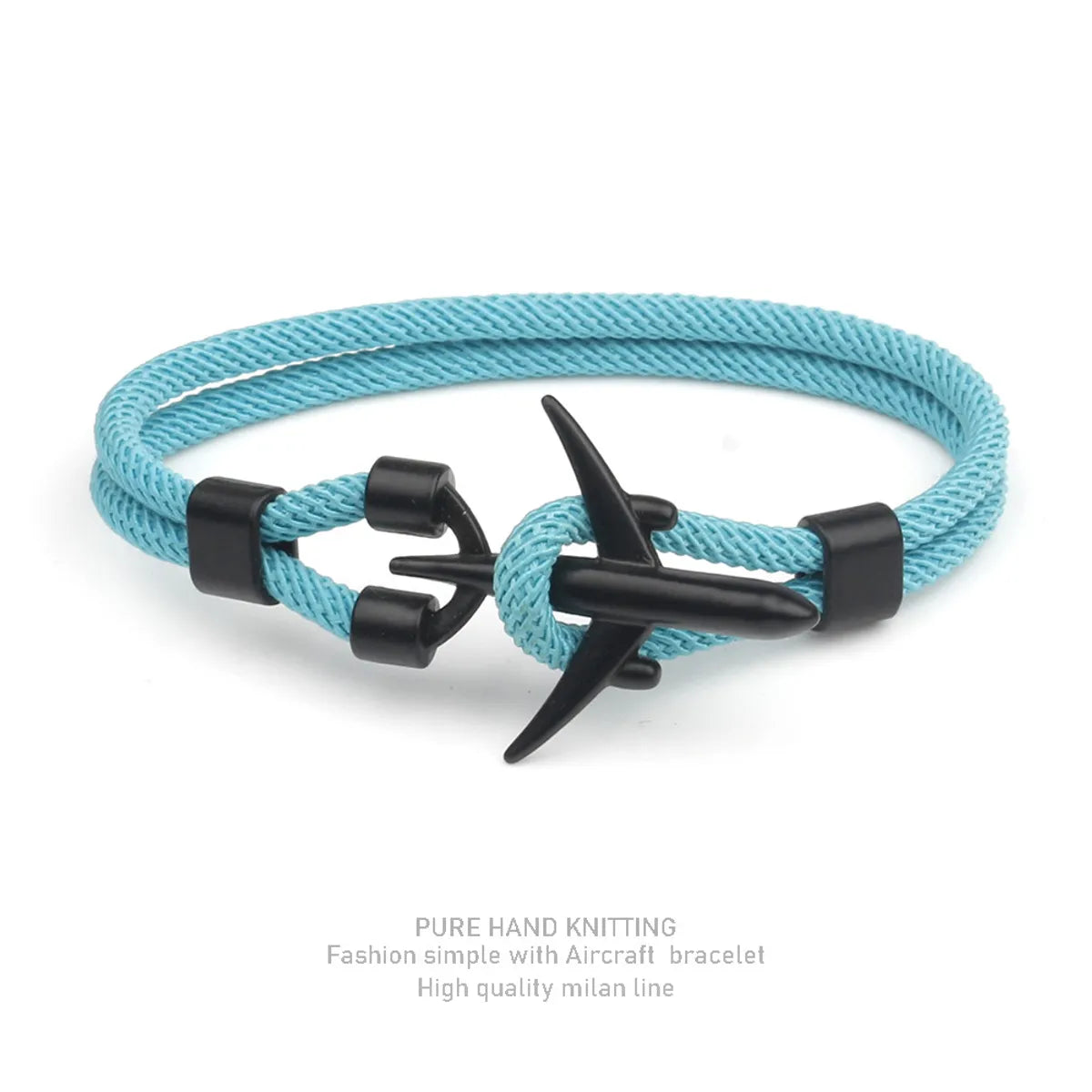 Black Double Hole Sky Blue Rope