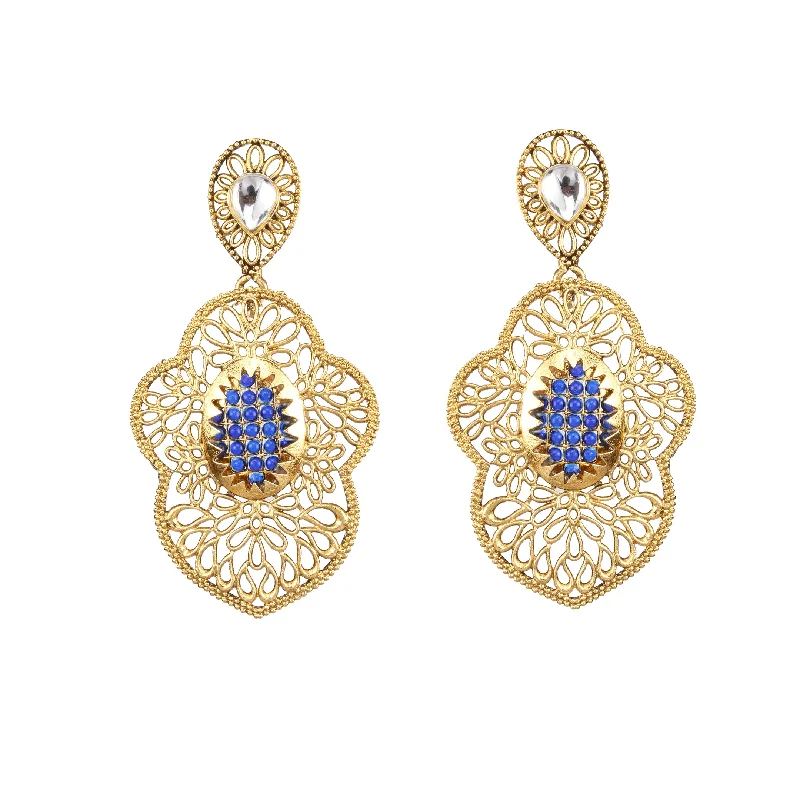 modern earrings for women-Amina Creation Gold Plated Dangler Earrings