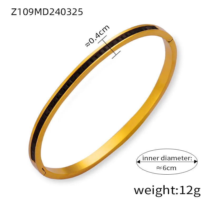 Z109-Gold Black Diamond Bracelet