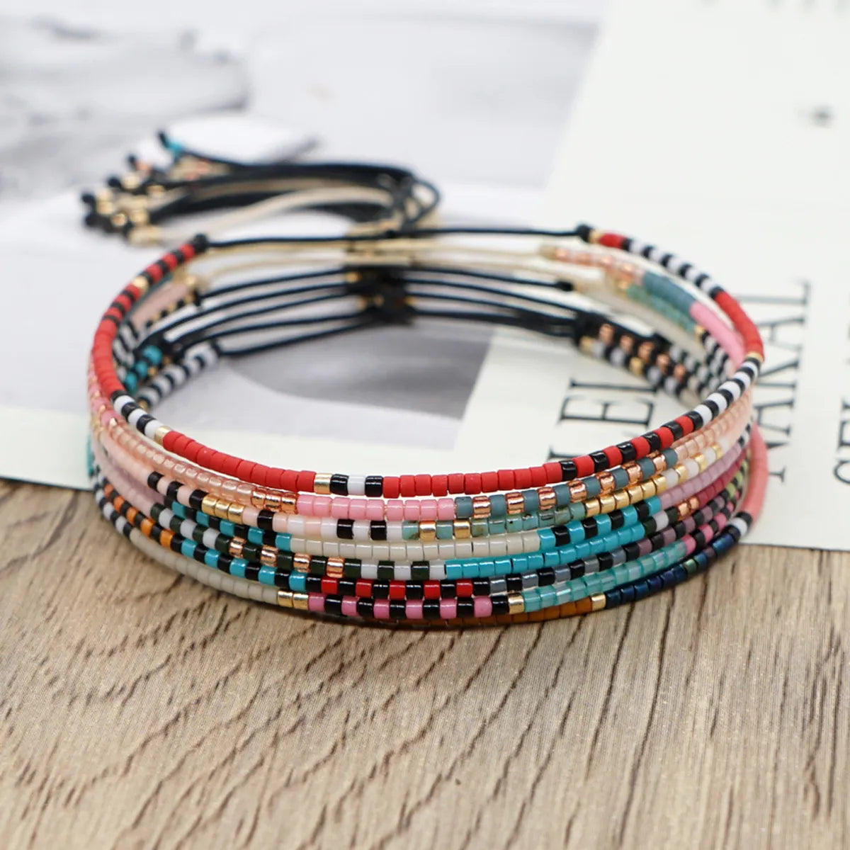 mixed metal bracelets for women-Simple Style Colorful Glass Wholesale Bracelets