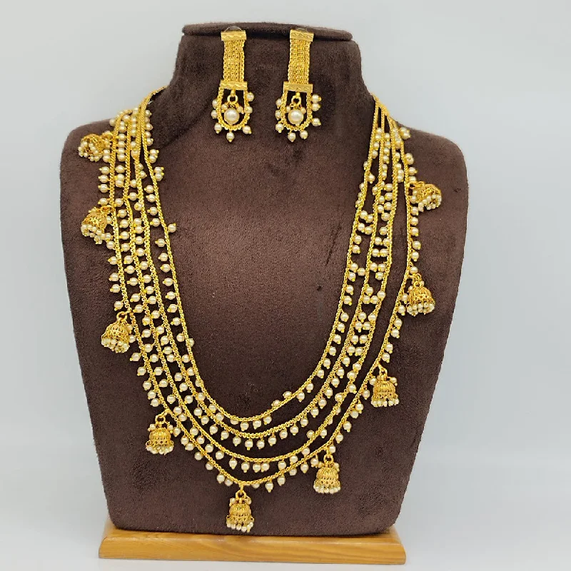 cross necklaces for women-Manisha Jewellery Gold Plated Long Necklace Set