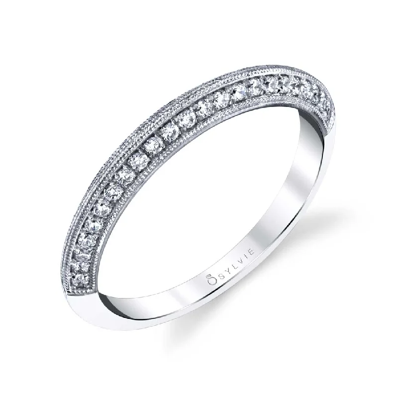 modern engagement rings for women-Sylvie Classic Wedding Band BS1868